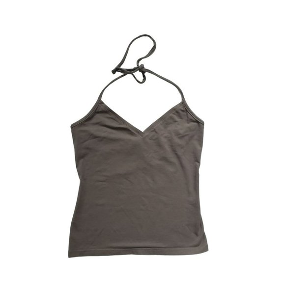 H&M Classic Basics Gray/Green V Neck Halter Tank Top - Small - Picture 1 of 4